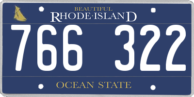 RI license plate 766322