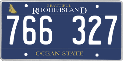 RI license plate 766327
