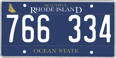 RI license plate 766334