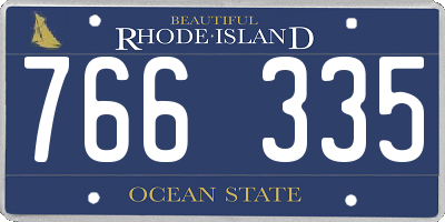 RI license plate 766335