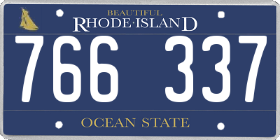 RI license plate 766337