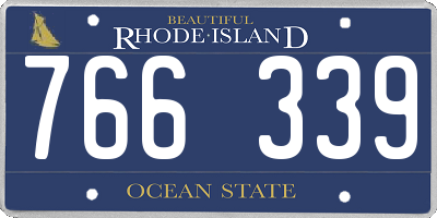 RI license plate 766339