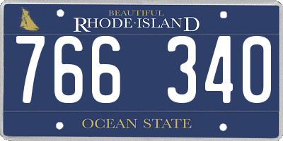 RI license plate 766340