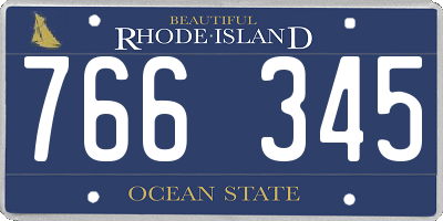 RI license plate 766345