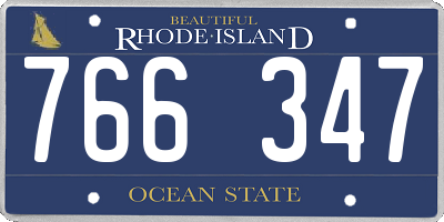 RI license plate 766347