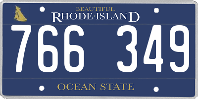 RI license plate 766349
