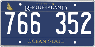 RI license plate 766352