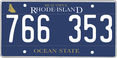 RI license plate 766353