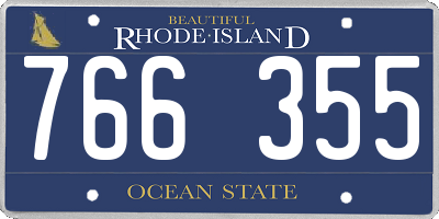 RI license plate 766355