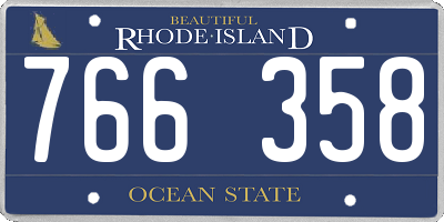 RI license plate 766358