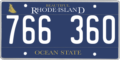RI license plate 766360