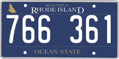 RI license plate 766361