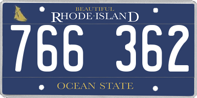 RI license plate 766362