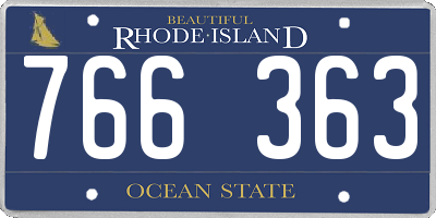 RI license plate 766363
