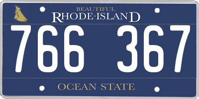 RI license plate 766367
