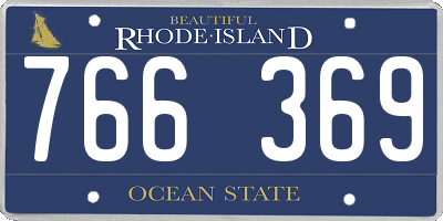 RI license plate 766369