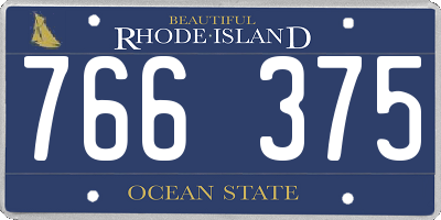 RI license plate 766375
