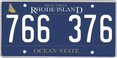 RI license plate 766376