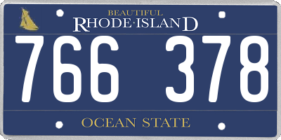 RI license plate 766378