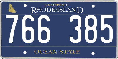 RI license plate 766385