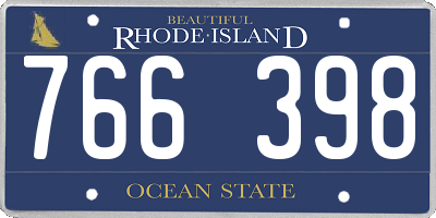 RI license plate 766398