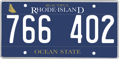 RI license plate 766402