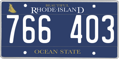 RI license plate 766403