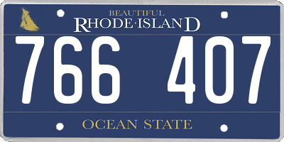 RI license plate 766407
