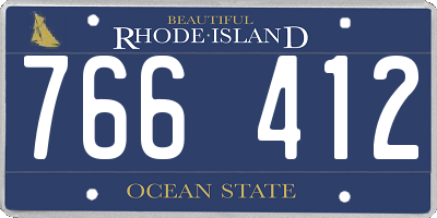 RI license plate 766412