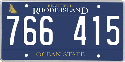 RI license plate 766415