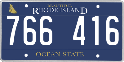 RI license plate 766416