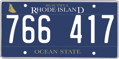 RI license plate 766417