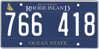 RI license plate 766418