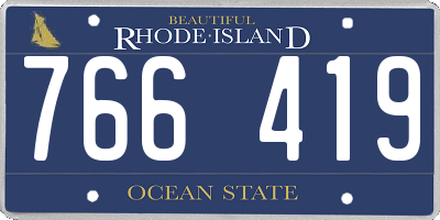 RI license plate 766419