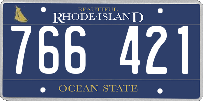 RI license plate 766421