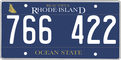 RI license plate 766422