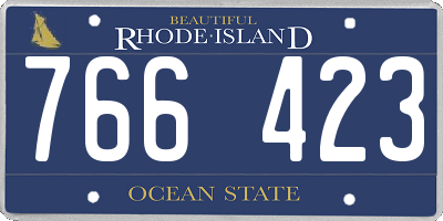 RI license plate 766423