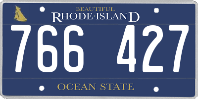 RI license plate 766427