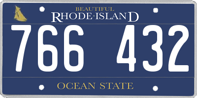 RI license plate 766432