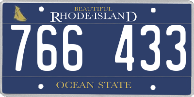 RI license plate 766433