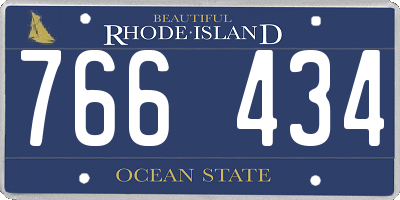 RI license plate 766434