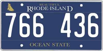 RI license plate 766436
