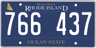 RI license plate 766437