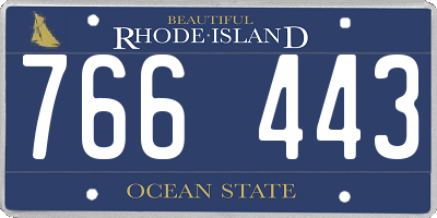 RI license plate 766443