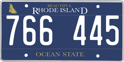 RI license plate 766445