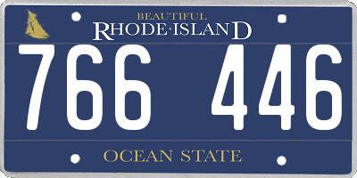 RI license plate 766446