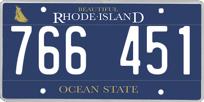 RI license plate 766451