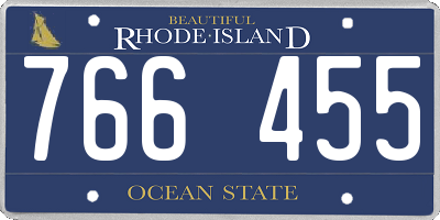 RI license plate 766455