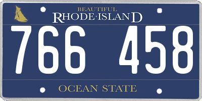 RI license plate 766458