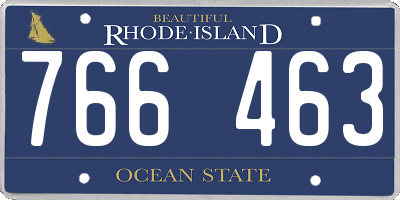RI license plate 766463